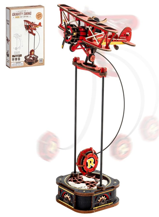 ROBOTIME 3D Wooden Puzzles for Adults, Plane Gravity Swing Model, Aircraft Model Kits for Age 14+,3D Puzzle Model Building Kit, Birthday/Christmas/Creative Gifts for Adults&Teens - Image 1